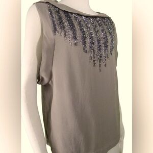 239. French Connection Beaded/Sequin Blouse size 8